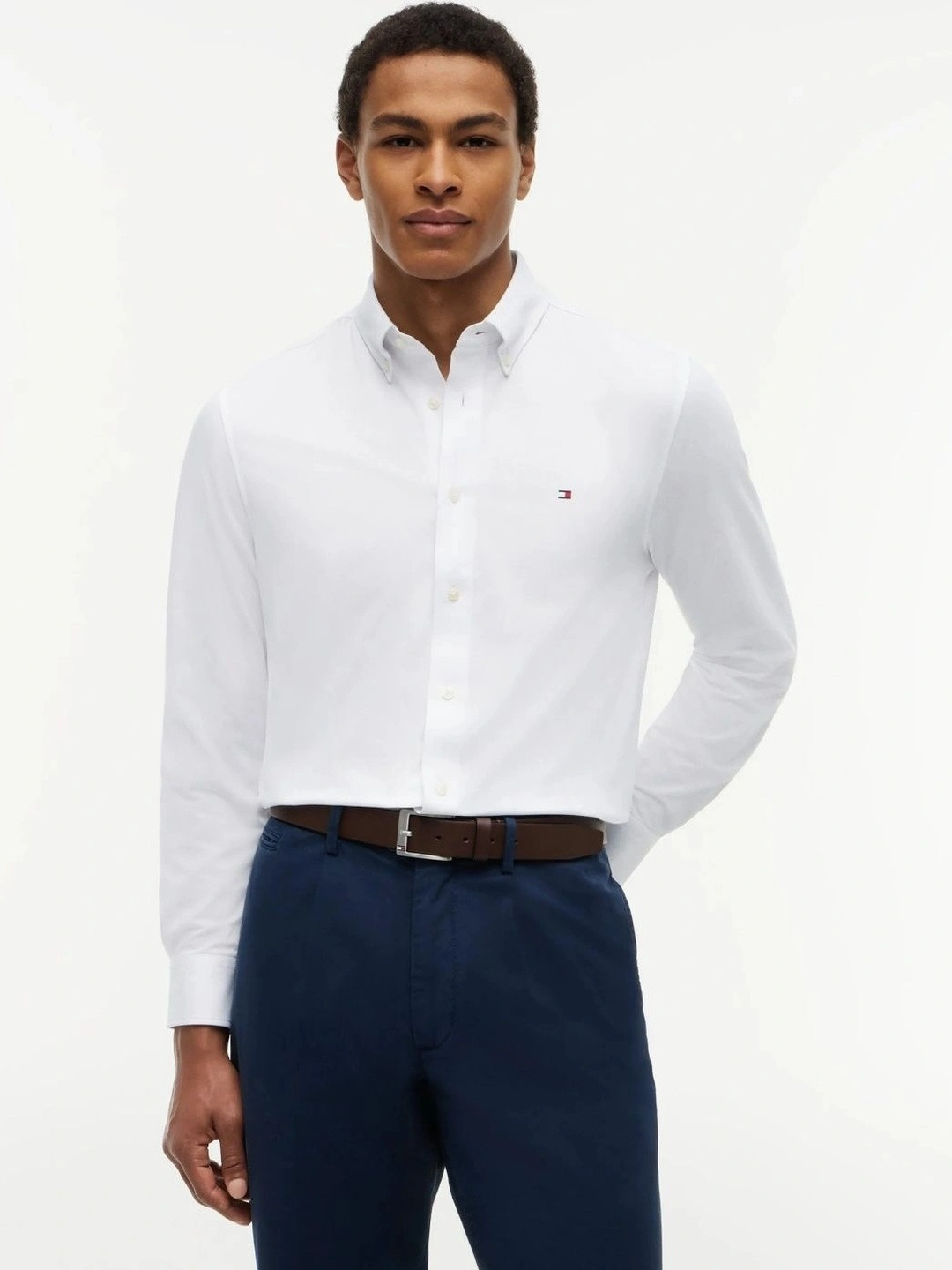 Tommy Hilfiger Men Casual Shirt with Button-Down Collar
