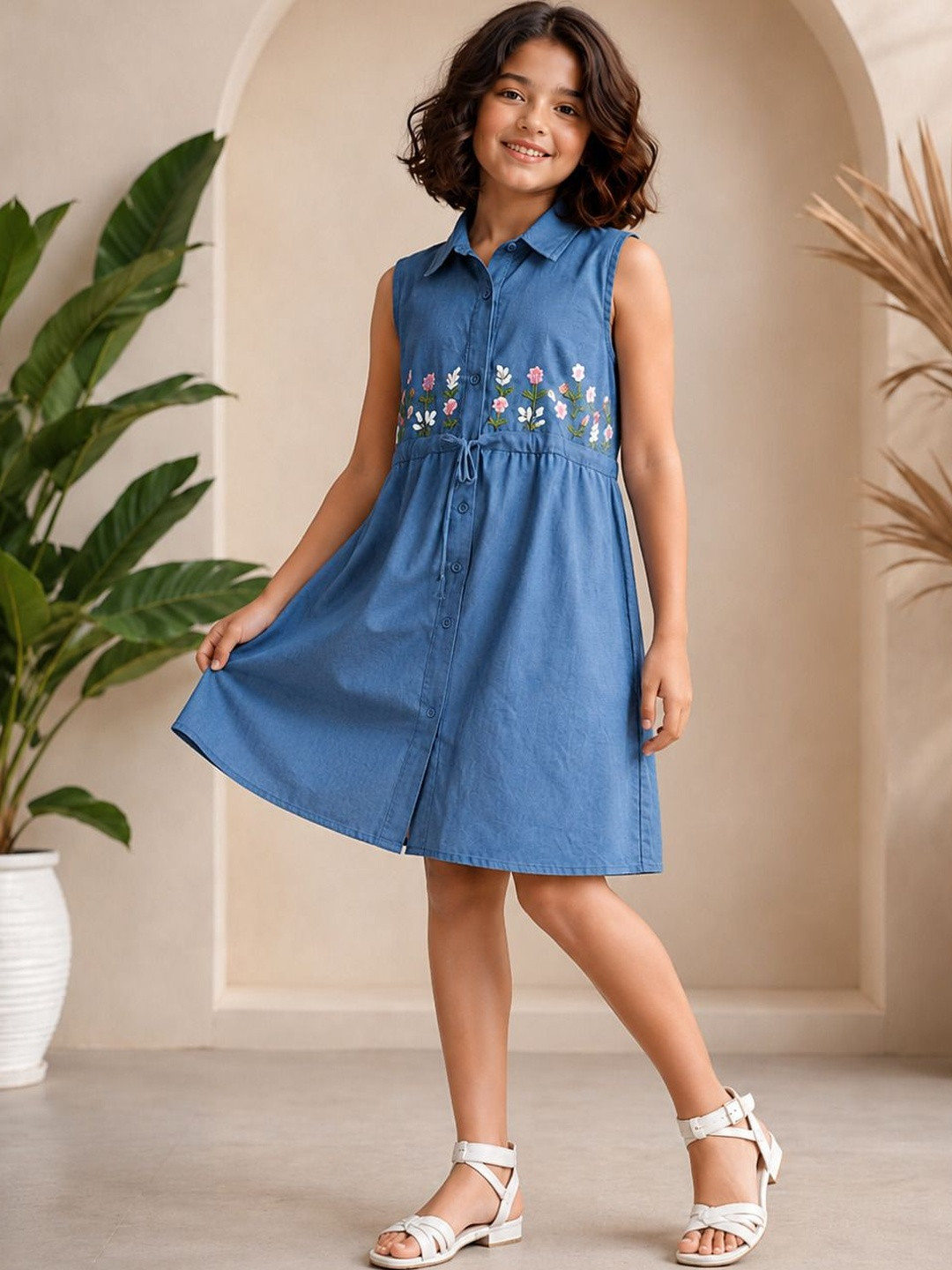 BAESD Floral Embroidered A-Line Dress