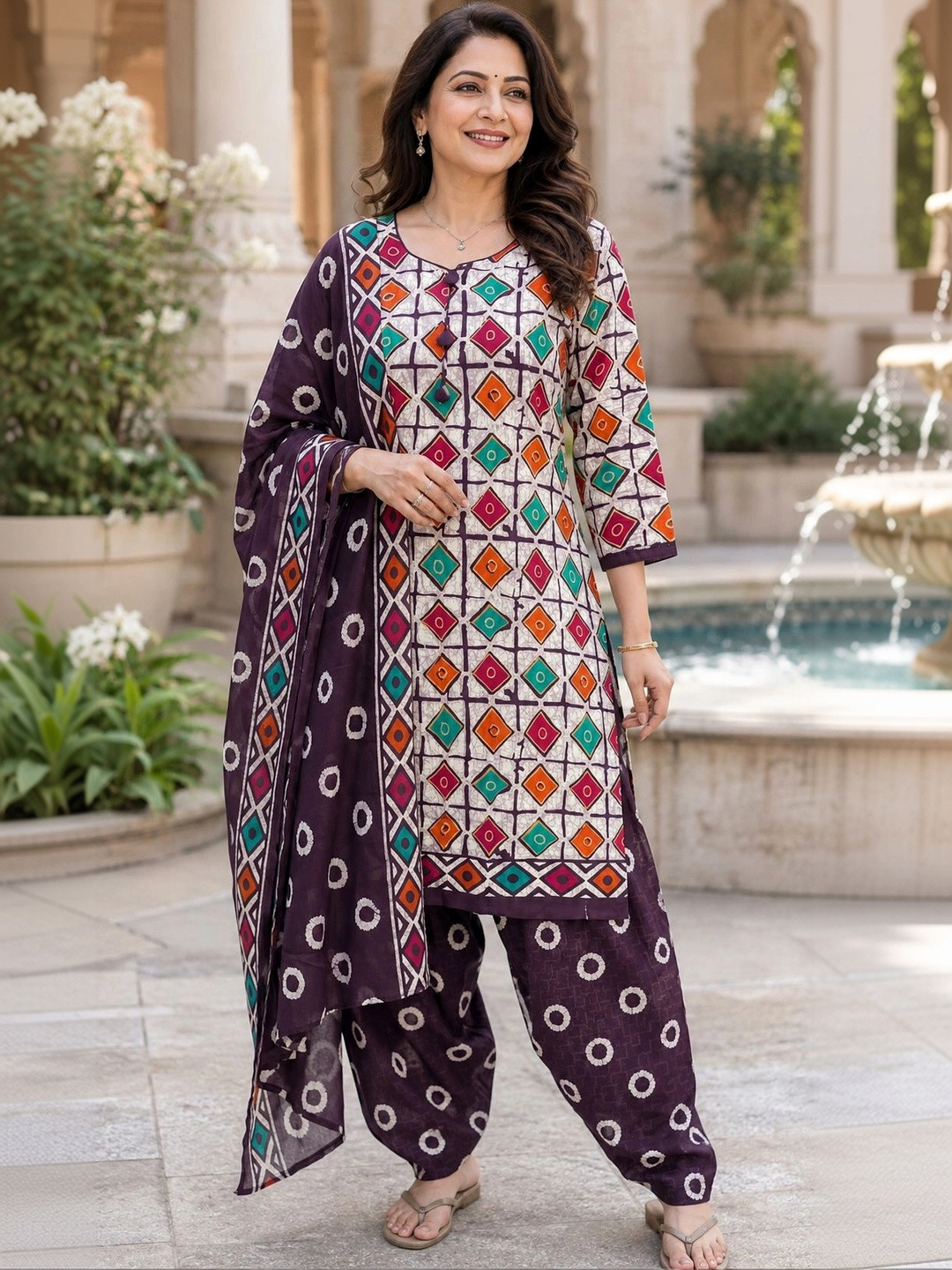 KALINI Women Printed Regular Kurta with Patiala & With Dupatta