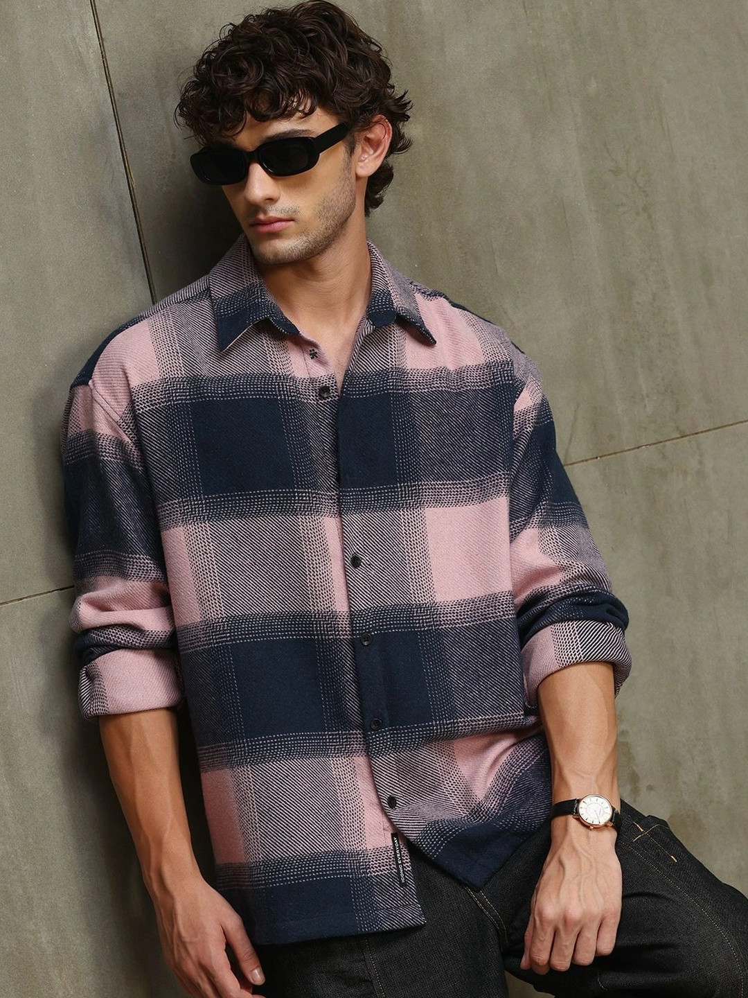 CAHOOT Men Relaxed Buffalo Checks Checked Casual Shirt