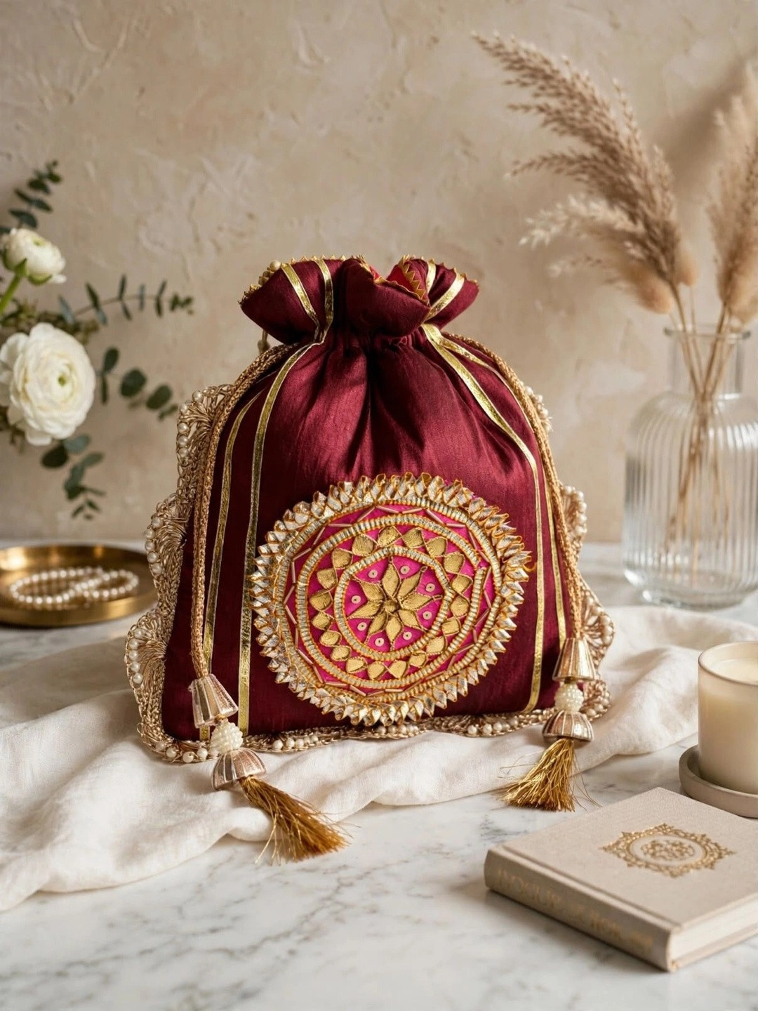 BYRA Embroidered Potli Clutch