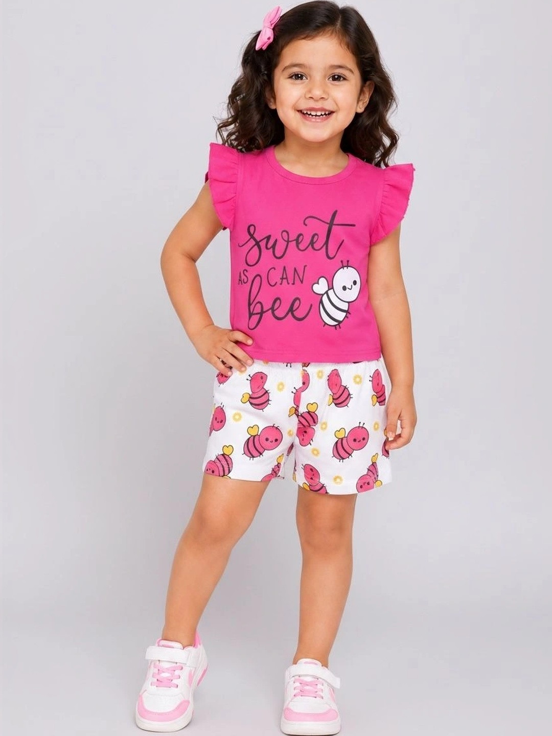 IcePie Girls Printed T-shirt with Shorts