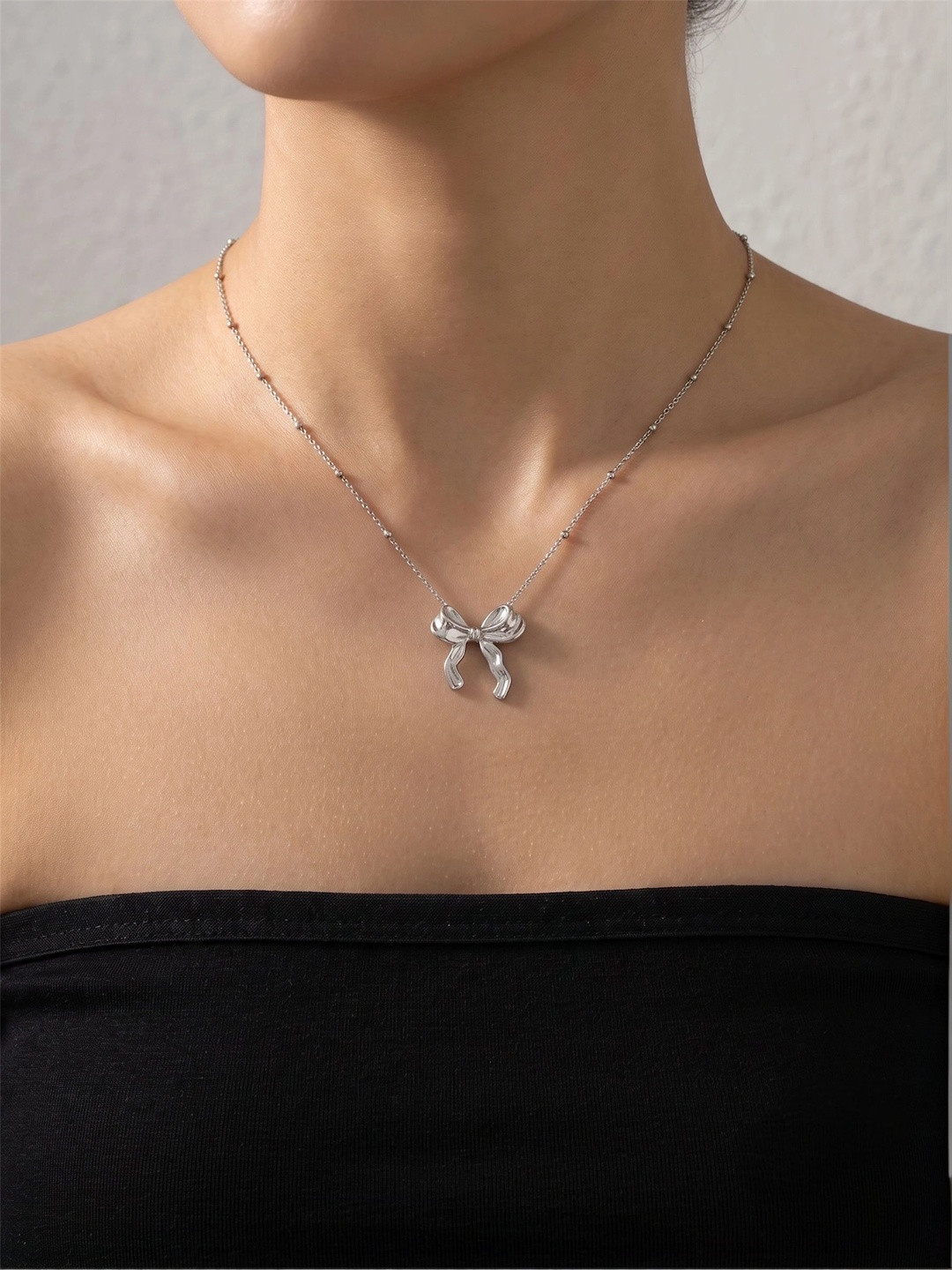 PEACHY LOVE Stainless Steel Anti Tarnish Necklace