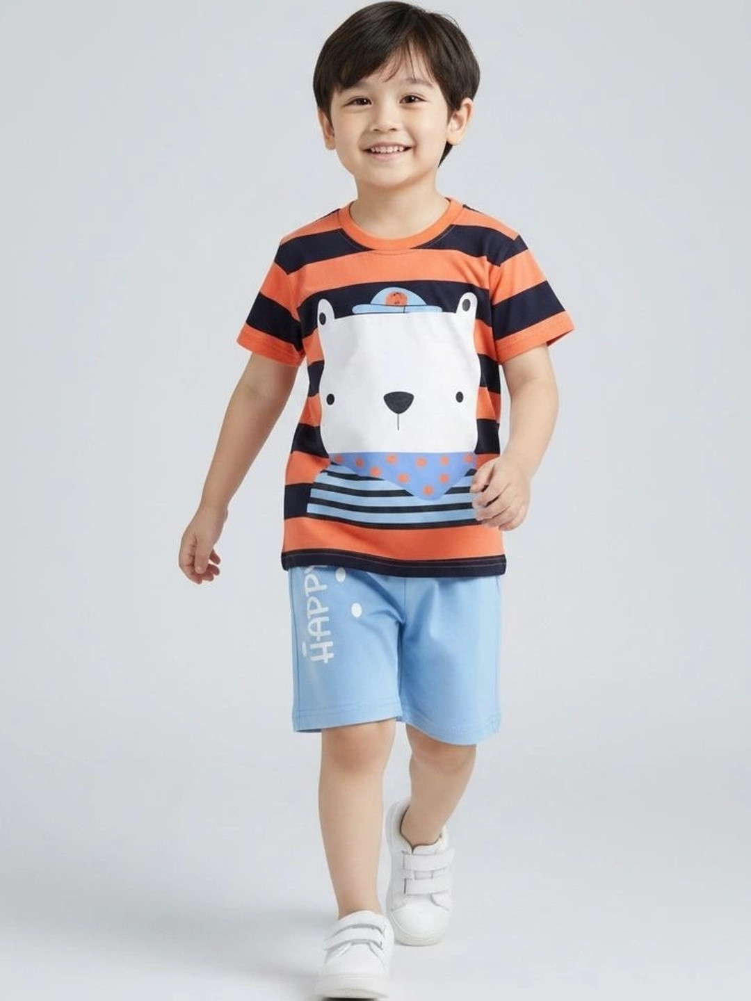 IcePie Boys Striped T-shirt with Shorts