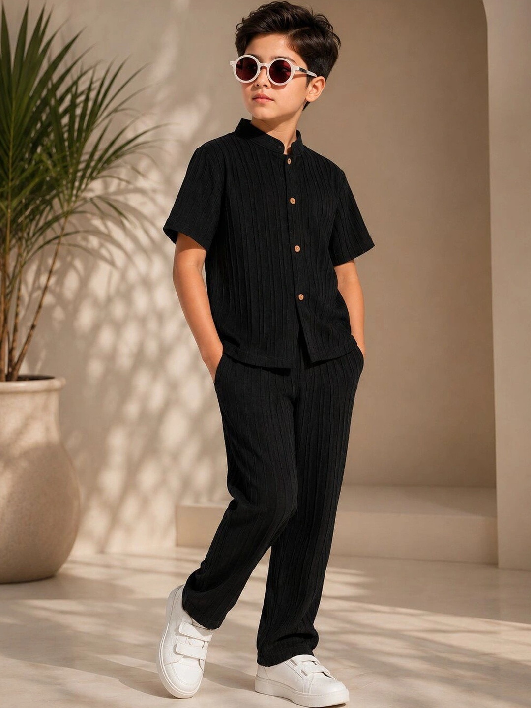 DANFORTH Self Design Shirt with Trousers