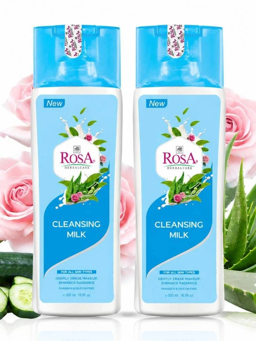 ROSA Set Of 2 Cleansing Milk With Rose & Cucumber Dirt & Impurity Removal-100ml Each