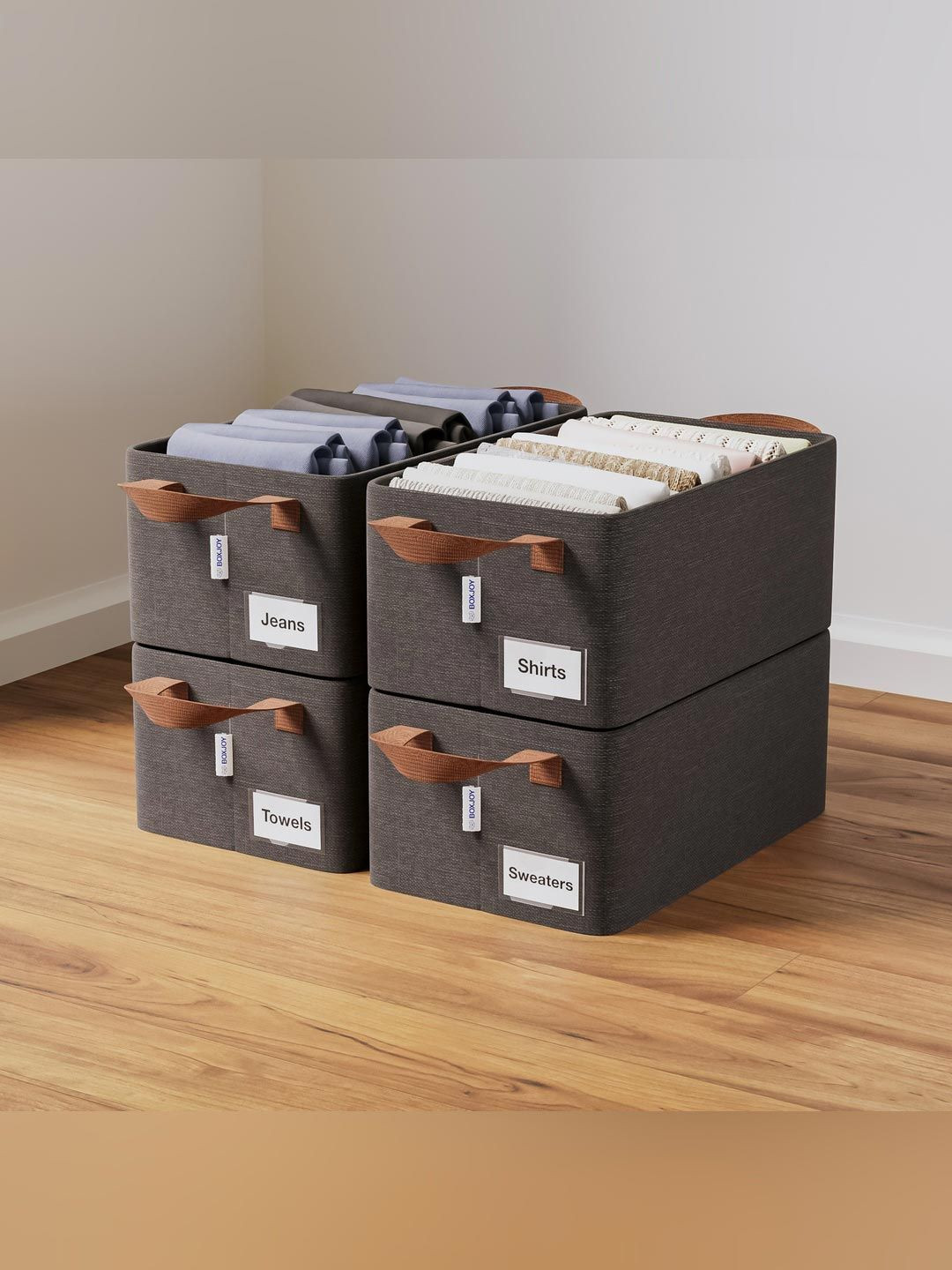 BOXJOY Grey Set of 4 Water Resistant Multi-Utility Organisers