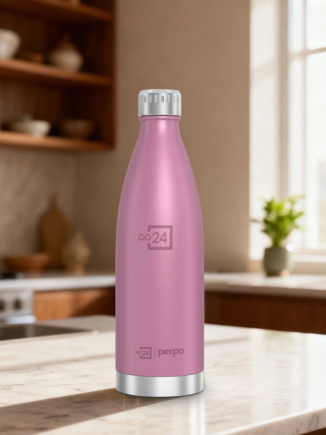 Go24 Exteme Rosy Brown Thermosteel ISI Certified Hot & Cold Flask Water Bottle 830ml