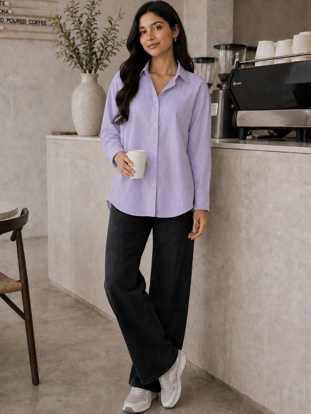 MIRAVUE Women Relaxed Checked Casual Shirt