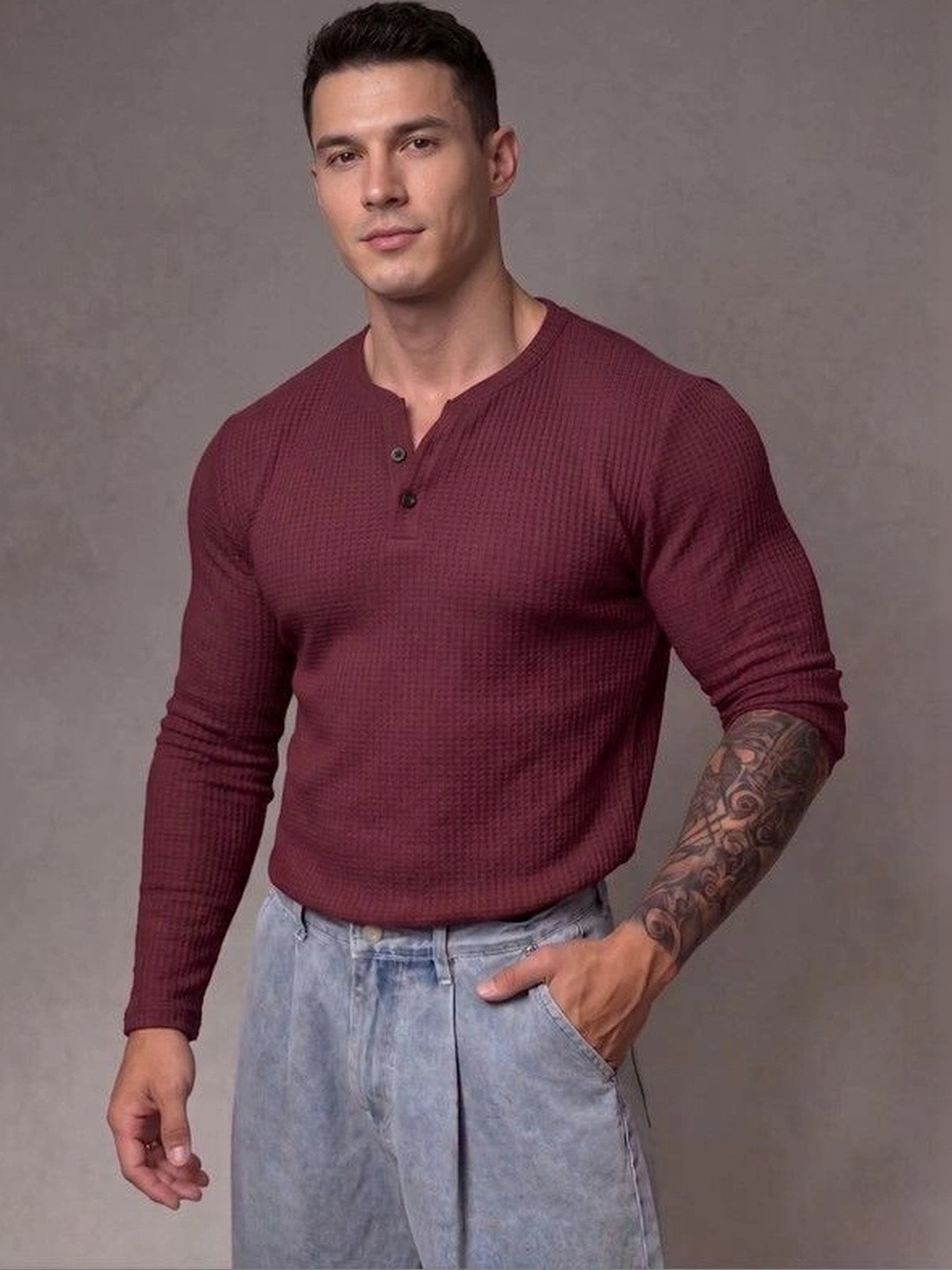 RUFICA Men Halter Neck T-shirt