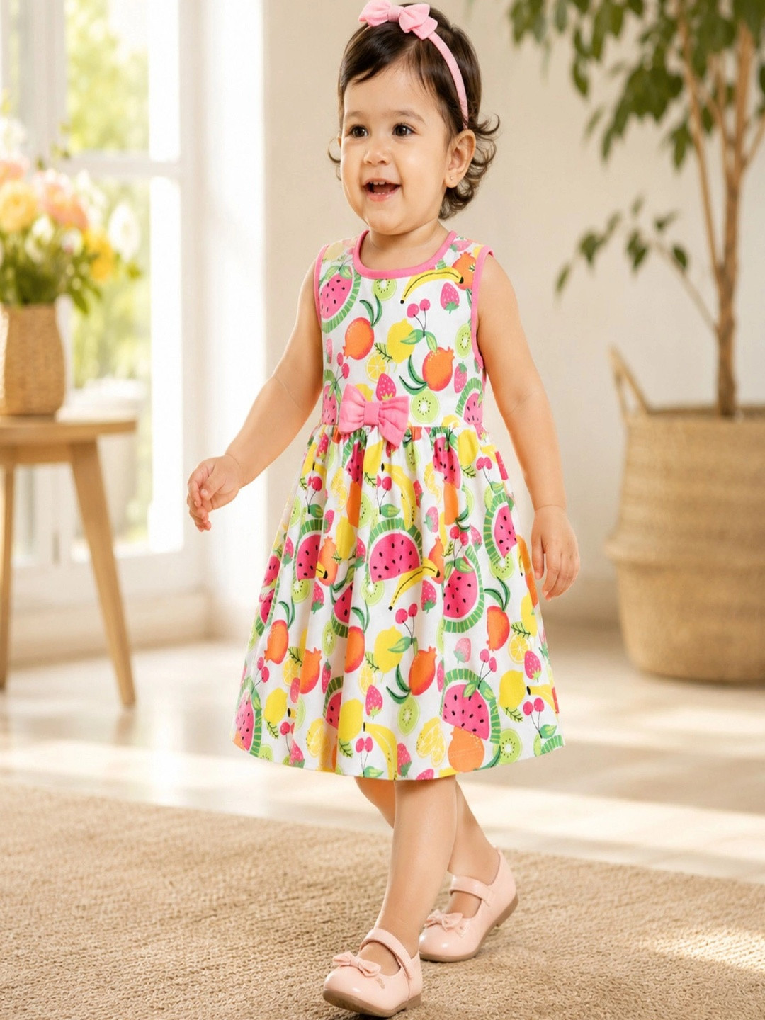 mama & bebe Baby Girls Conversational Print A-Line Dress