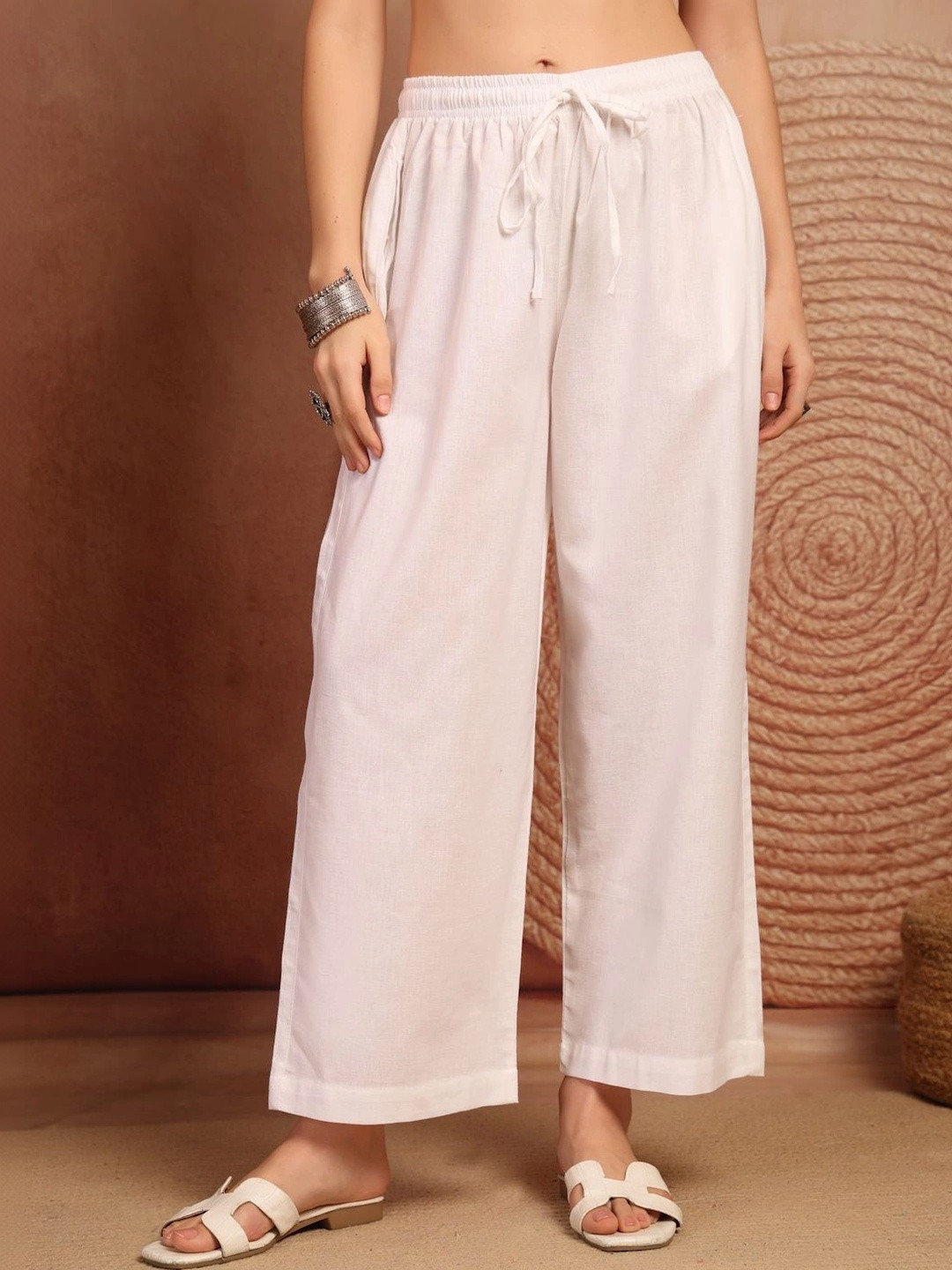 Clora Creation Women Relaxed-Fit Cotton Khadi Pants