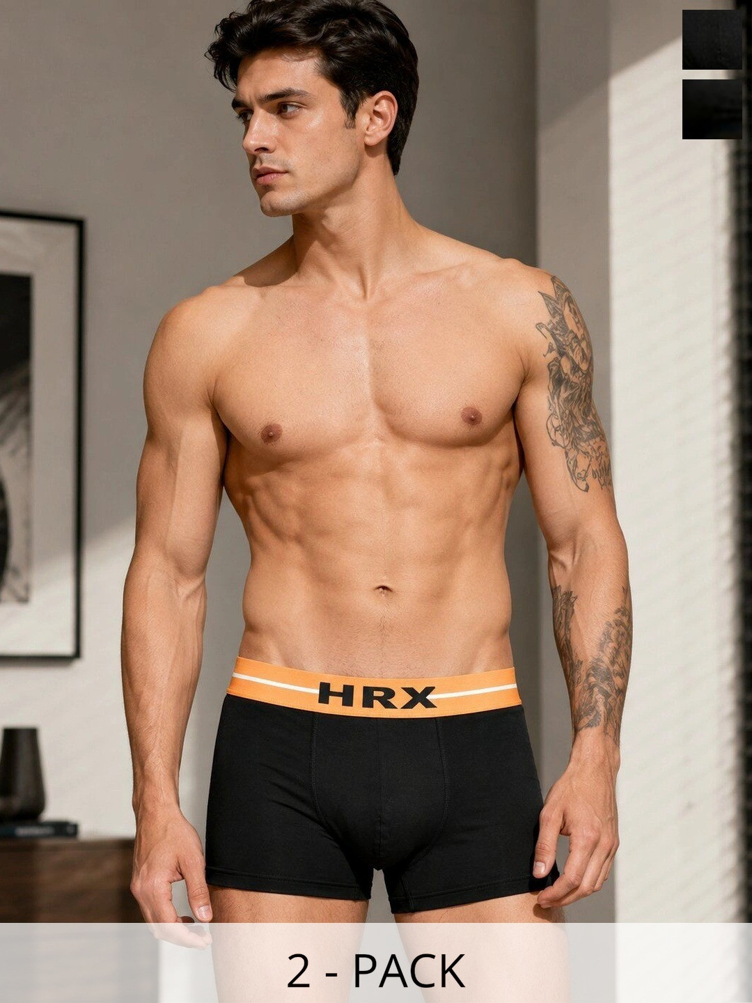 HRX by Hrithik Roshan Men Pack Of 2 Mid-Rise Trunk