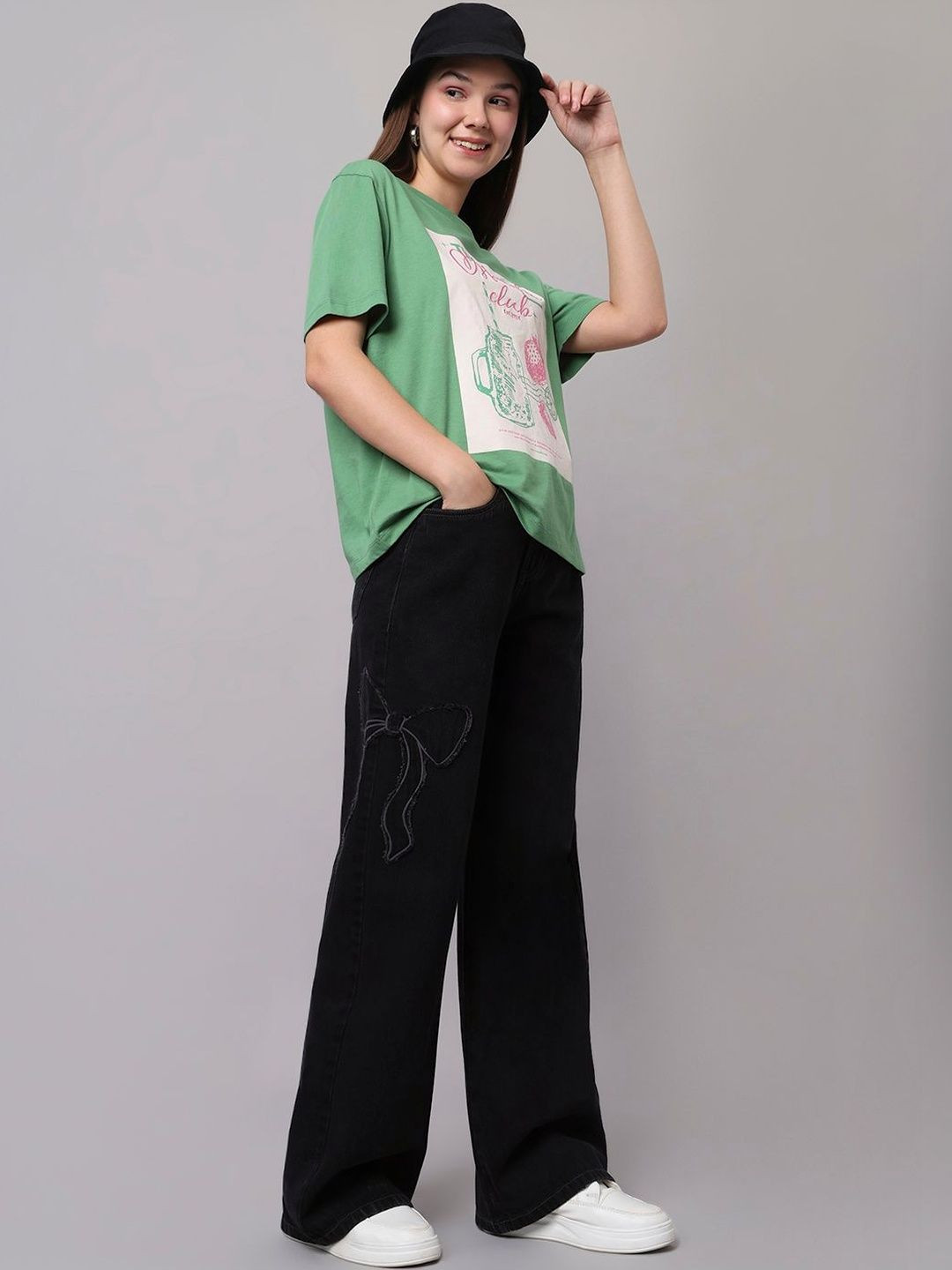 TARAMA Women Wide Leg High-Rise Jeans