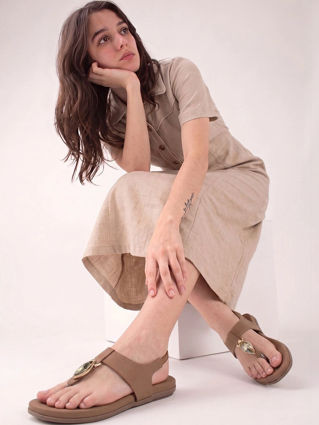 TRIKSY Women T-Strap Flats