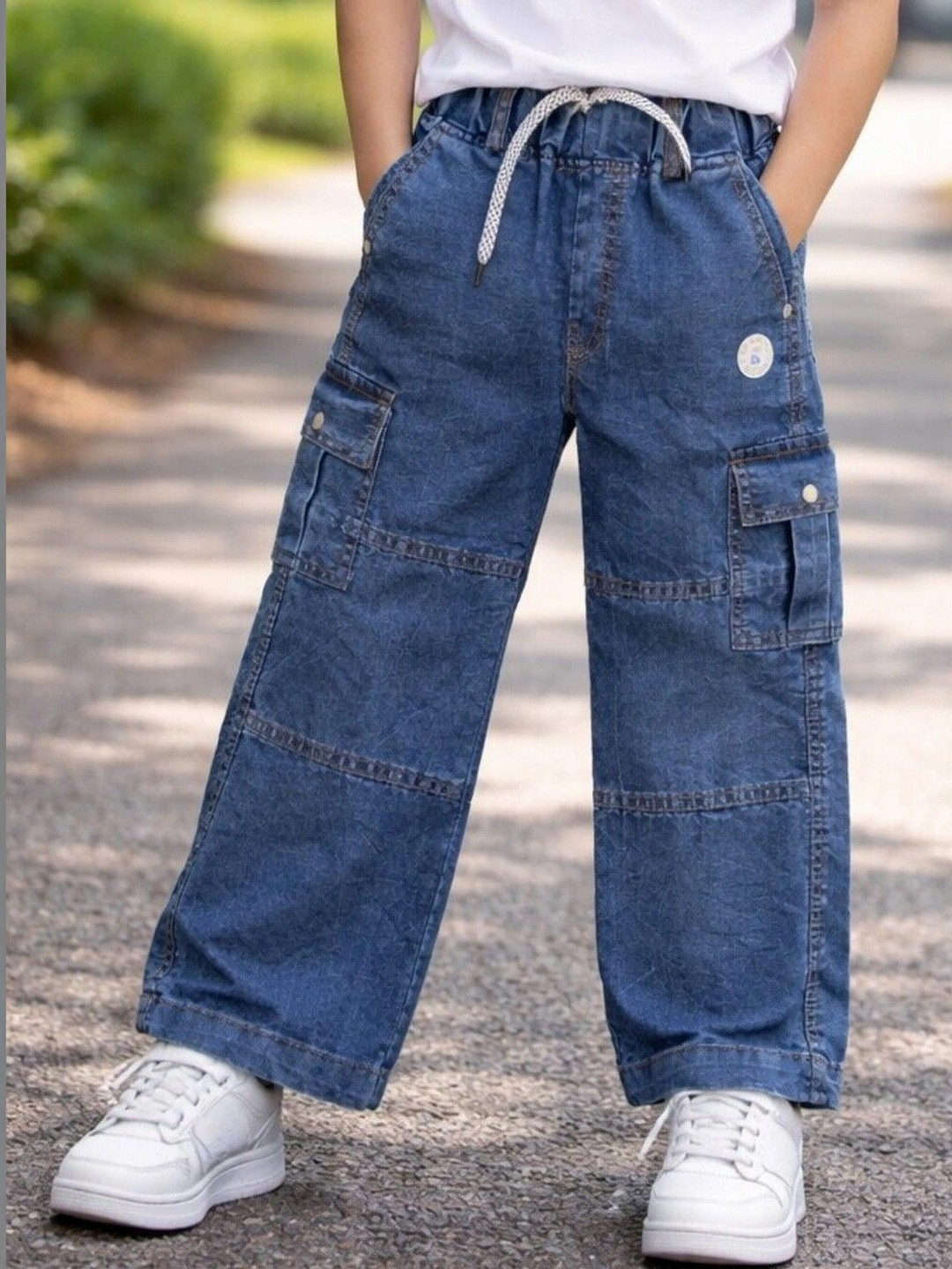 shyamcollections Unisex Kids Straight Fit Mid-Rise Jeans