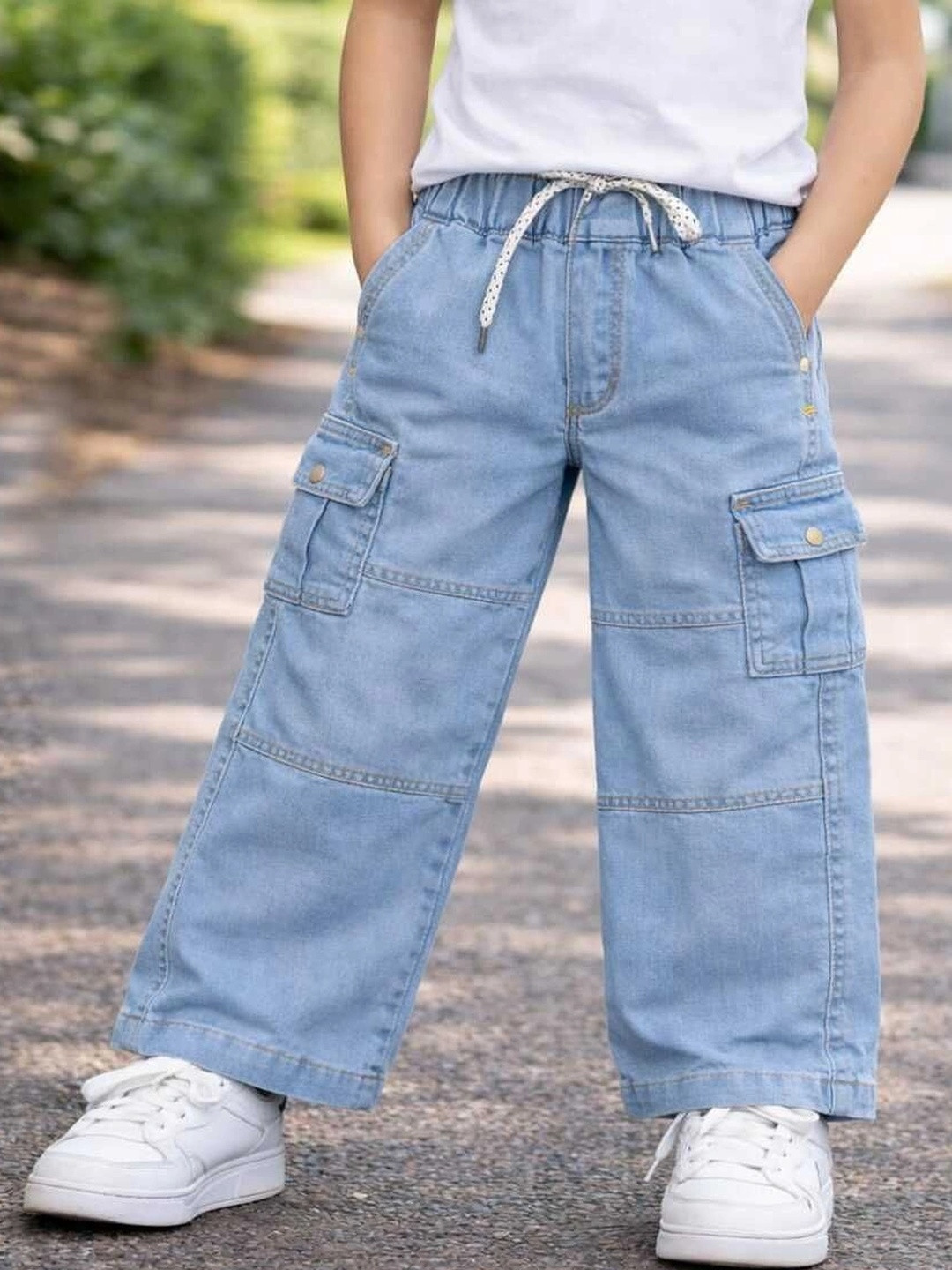 shyamcollections Unisex Kids Straight Fit Mid-Rise Jeans