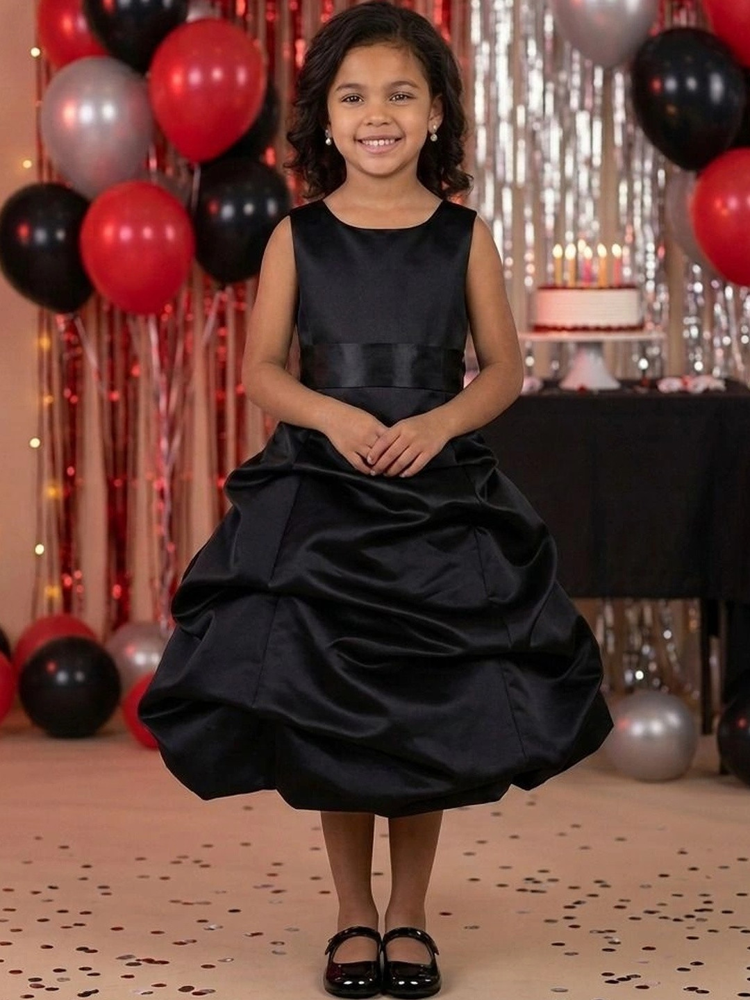 Wow Princess Girls Round Neck A-Line Maxi Dress