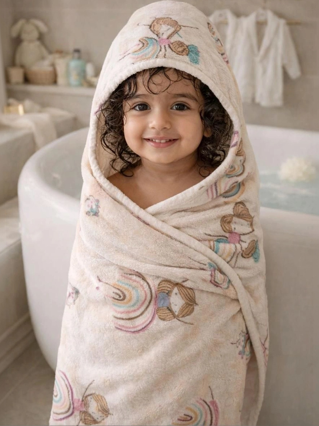 Haboo Pink & Coral 1 Printed Organic Cotton 210 GSM Bath Towel