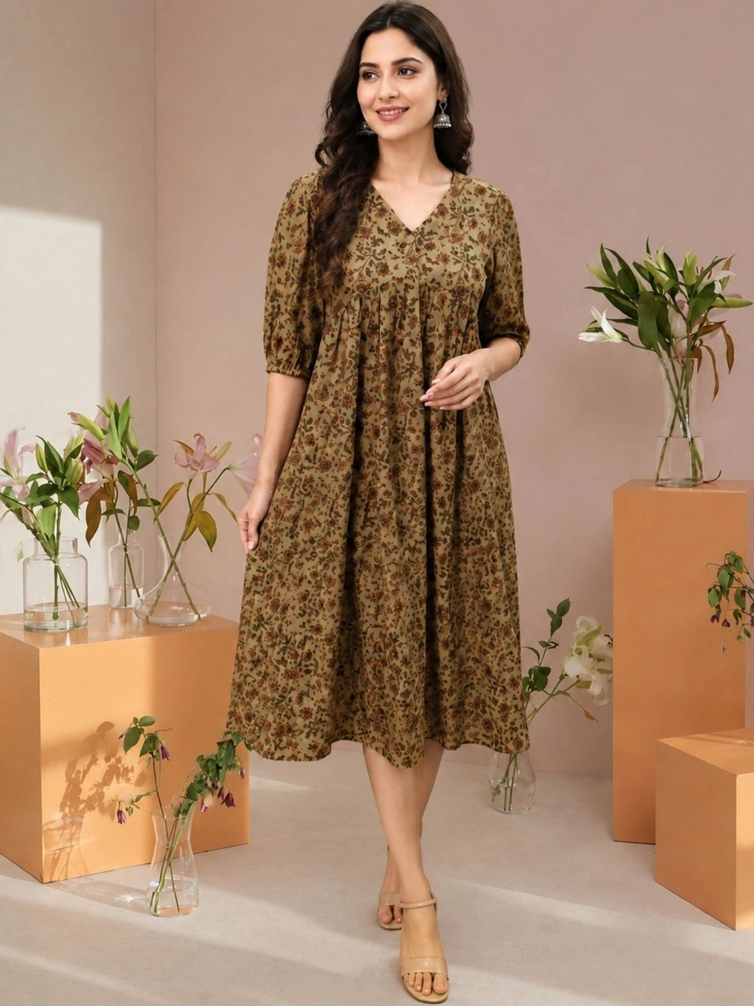 Twelve South Floral Print Fit & Flare Maxi Dress