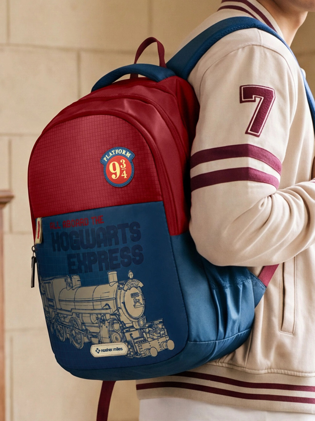 Nasher Miles Teal Red Hogwarts Express Laptop Backpack 35L