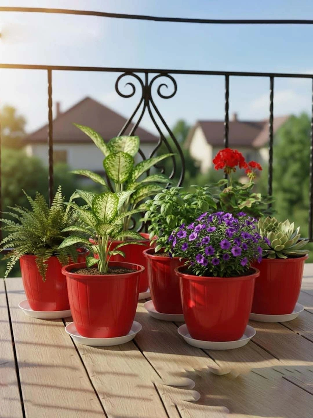 8 Inch Duro Pot for Plants with Saucer Tray