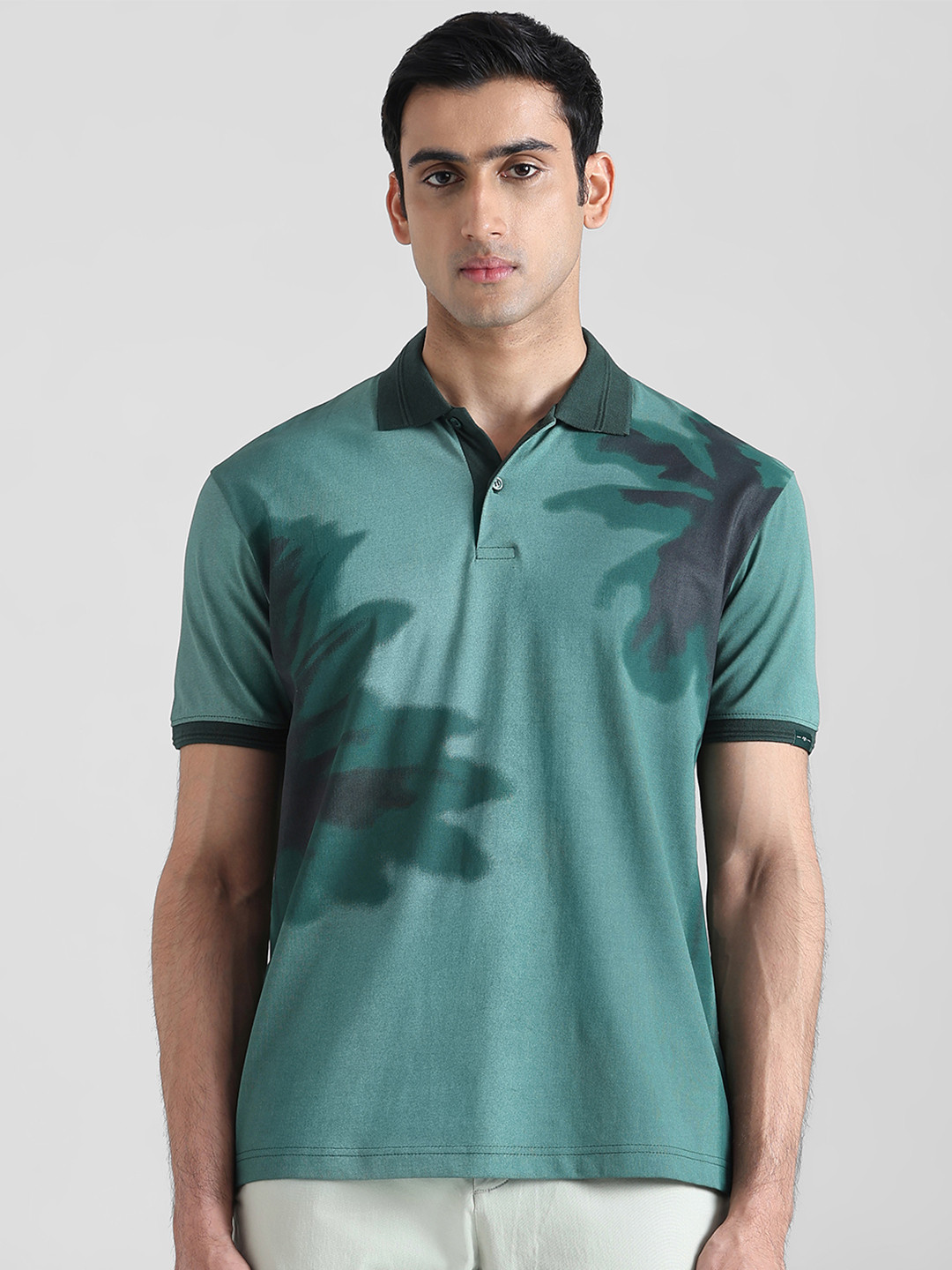 Mufti Men Abstract Printed Polo Collar T-shirt