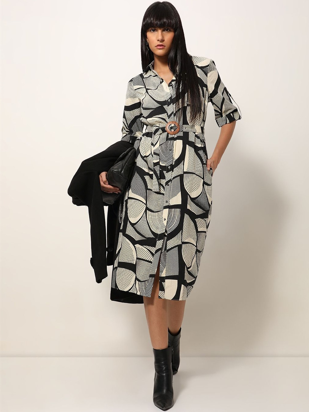 DSS FASHION Print Shirt Dress
