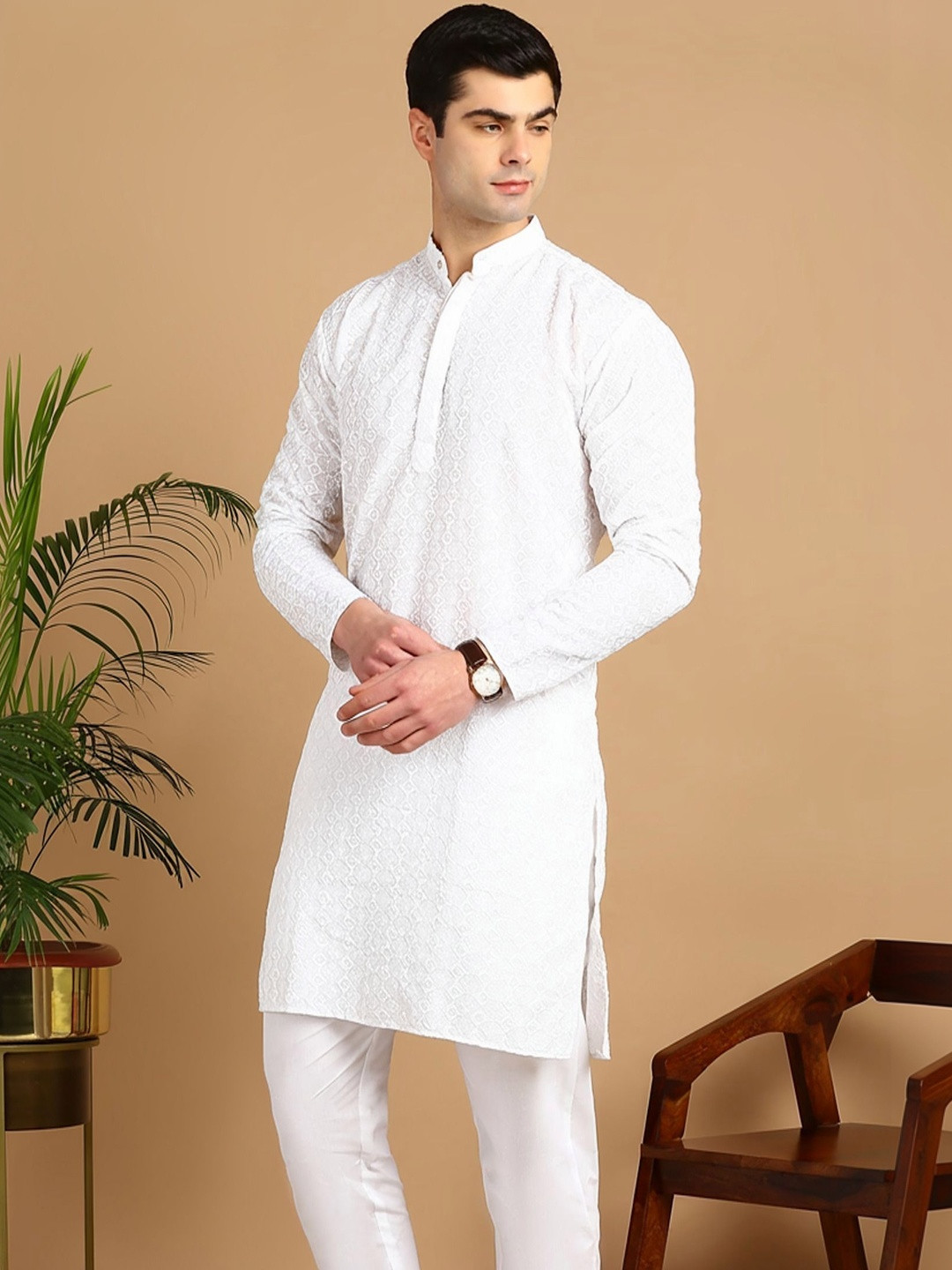 Anouk Mirage Men Geometric Embroidered Kurta