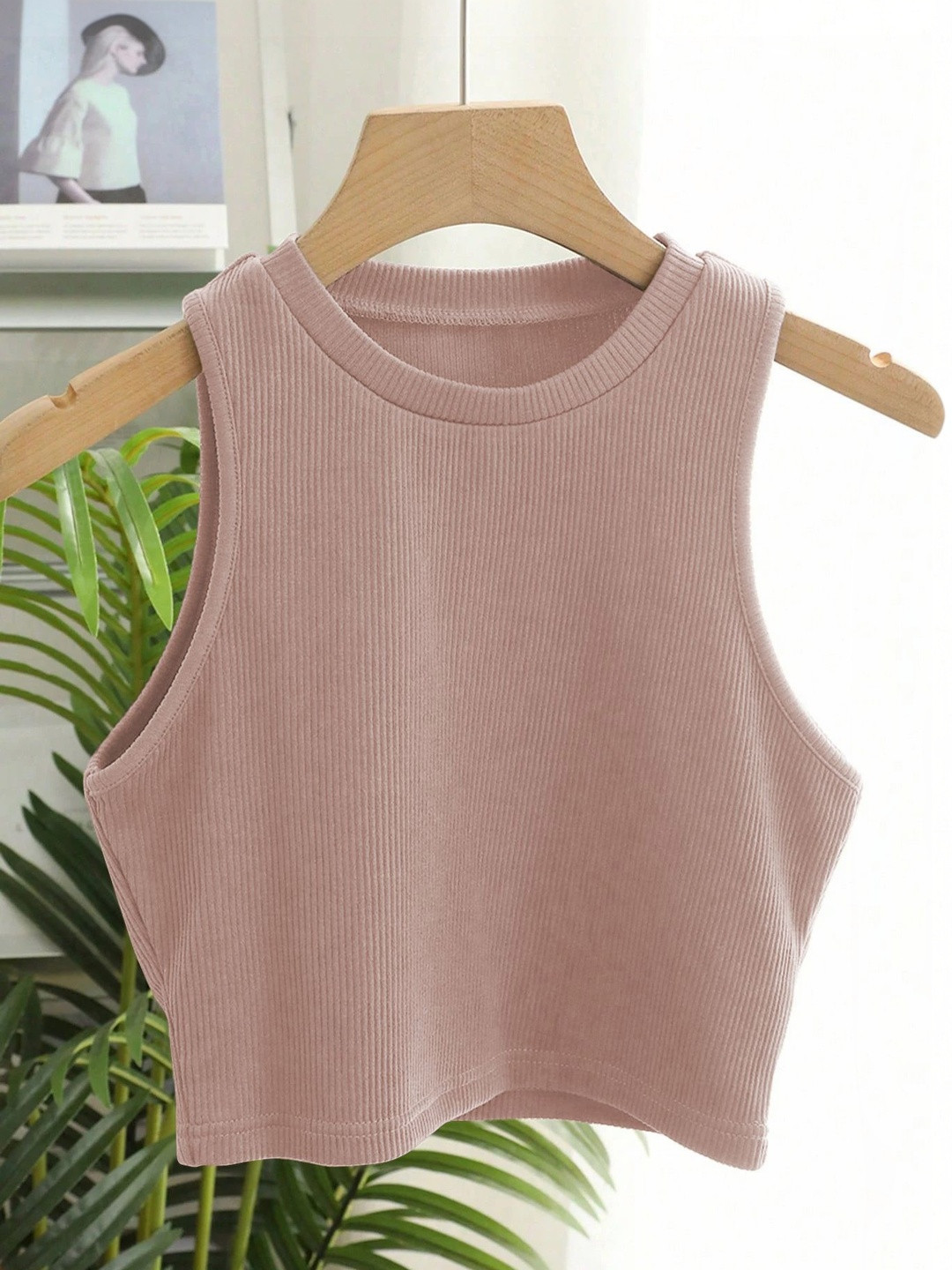 CREZYVEZY Ribbed Sleeveless Solid Tank Crop Top