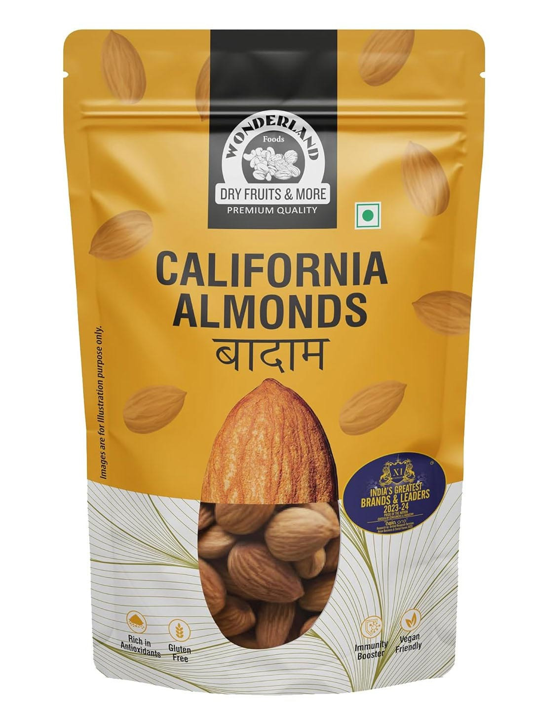 Wonderland Foods Premium Raw California Almonds 500g