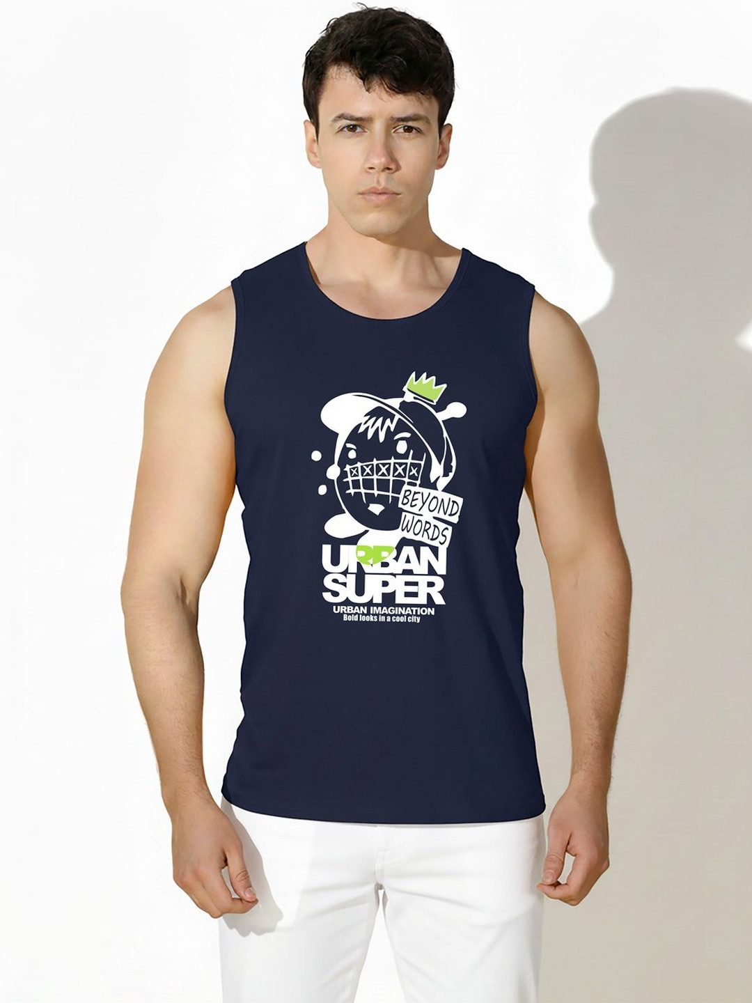 MINISTRY OF FRIENDS Printed Assorted Cotton Gym Vest