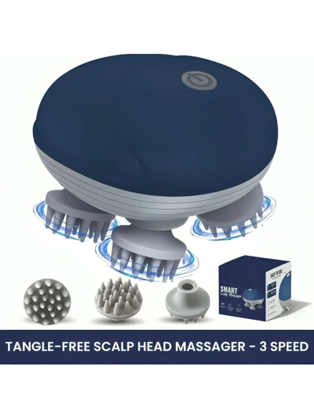 FINARO Electric Scalp Massager - Navy Blue