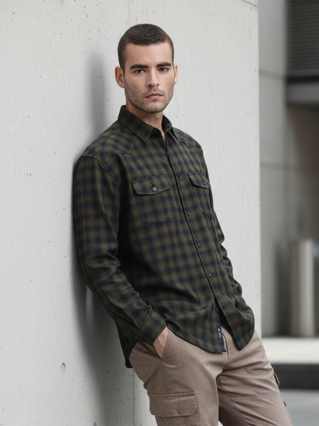The Roadster Life Co. Cotton Checked Relaxed Shirt