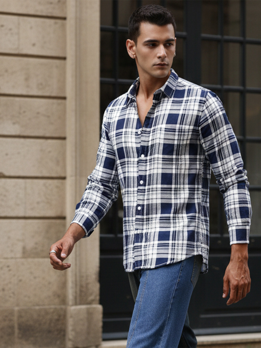 The Roadster Life Co. Checked Pure Cotton Casual Shirt