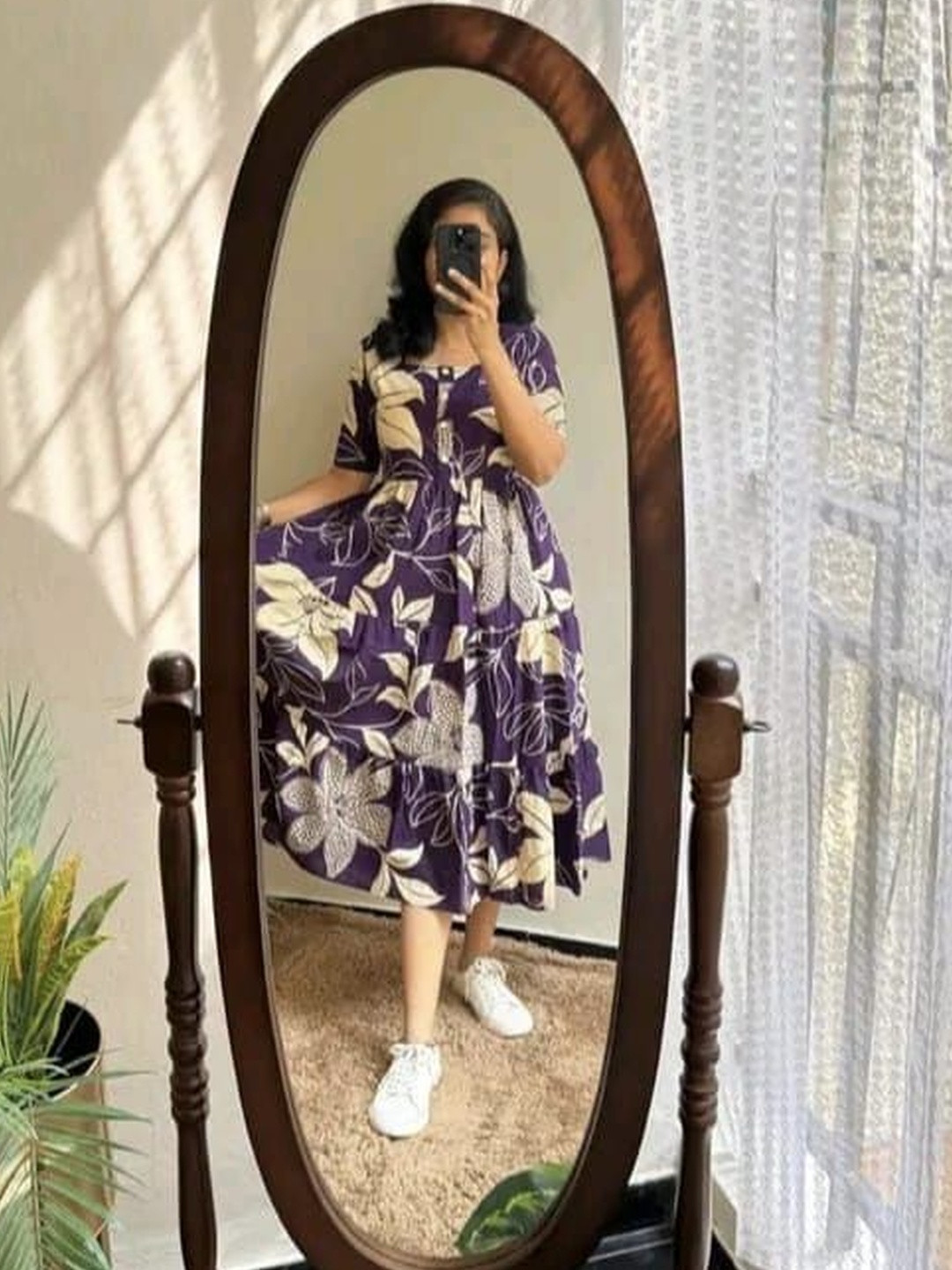 Ammiy London Floral Print A-Line Midi Dress