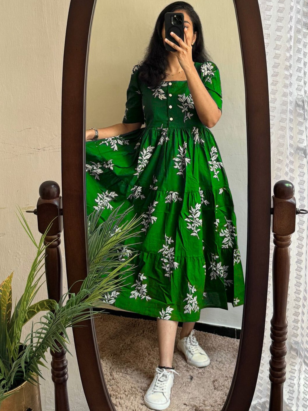 Ammiy London Floral Print A-Line Midi Dress