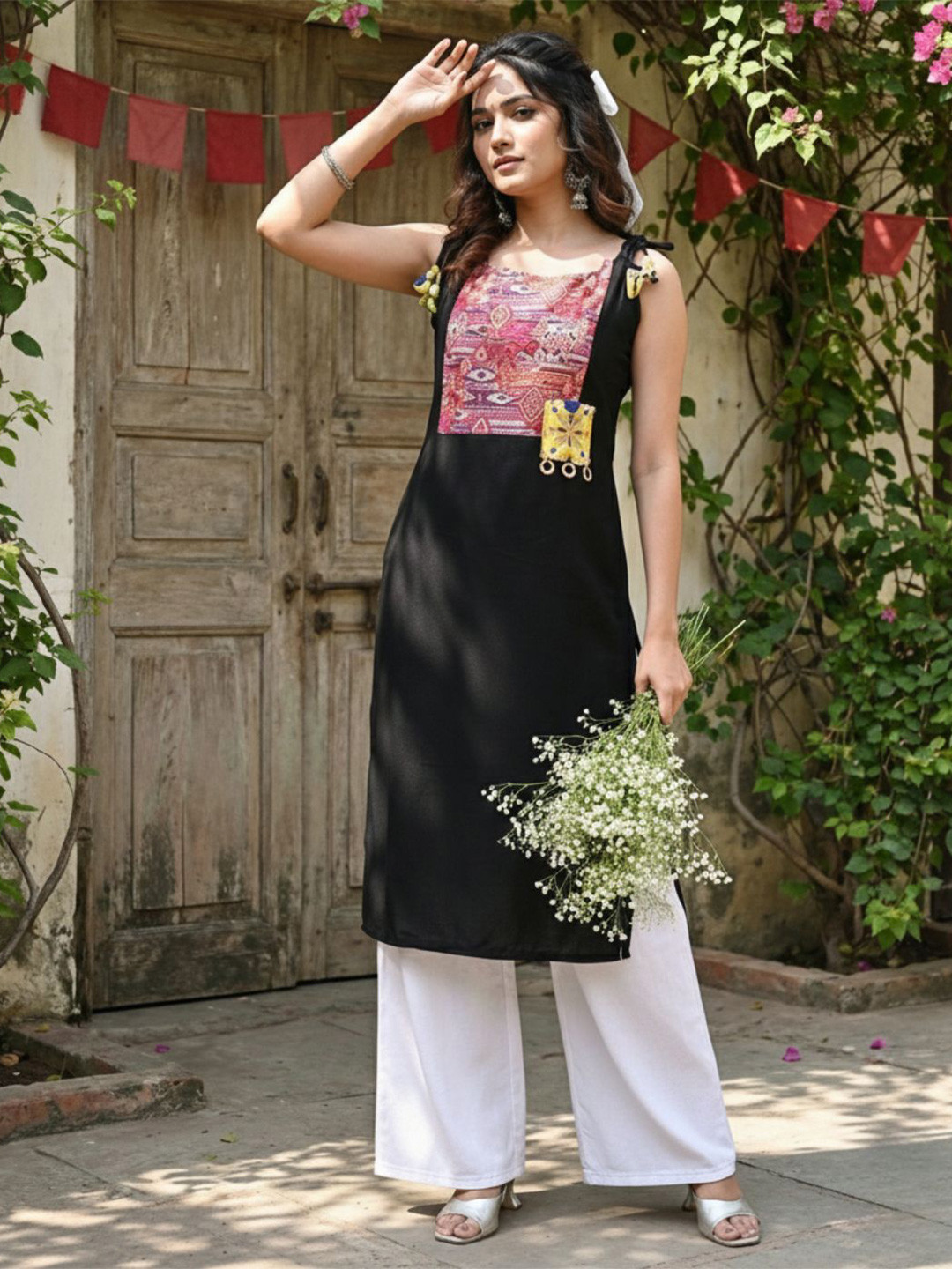 Youthnic Women Ethnic Motifs Printed Patchwork Kurta