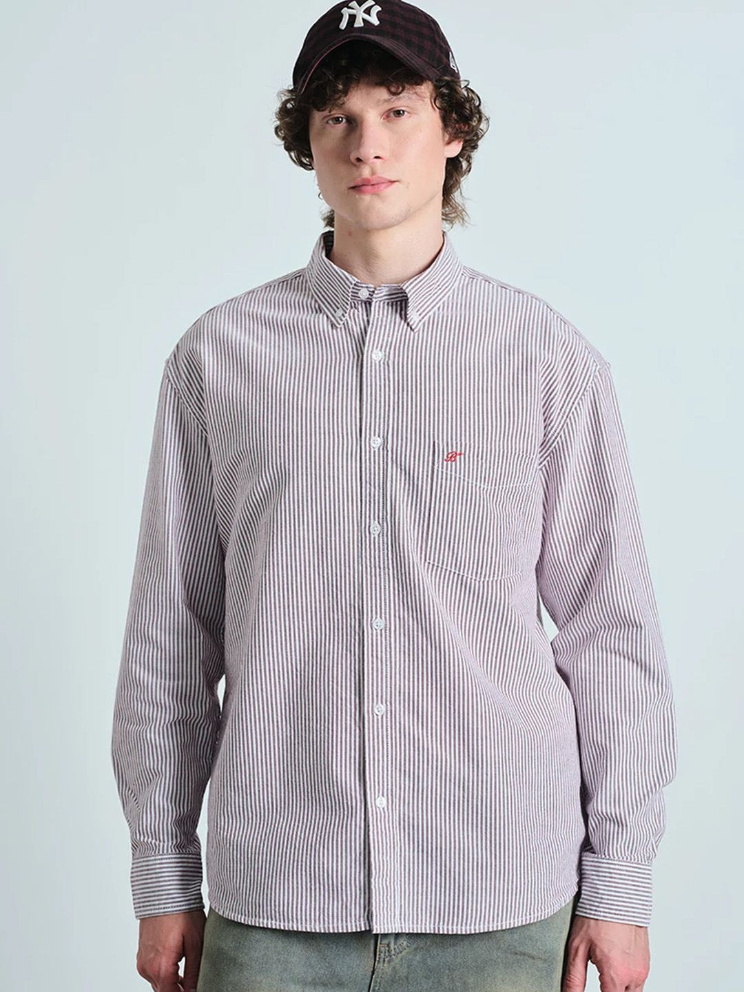 Coastal Breeze Red Stripe Shirt For Men