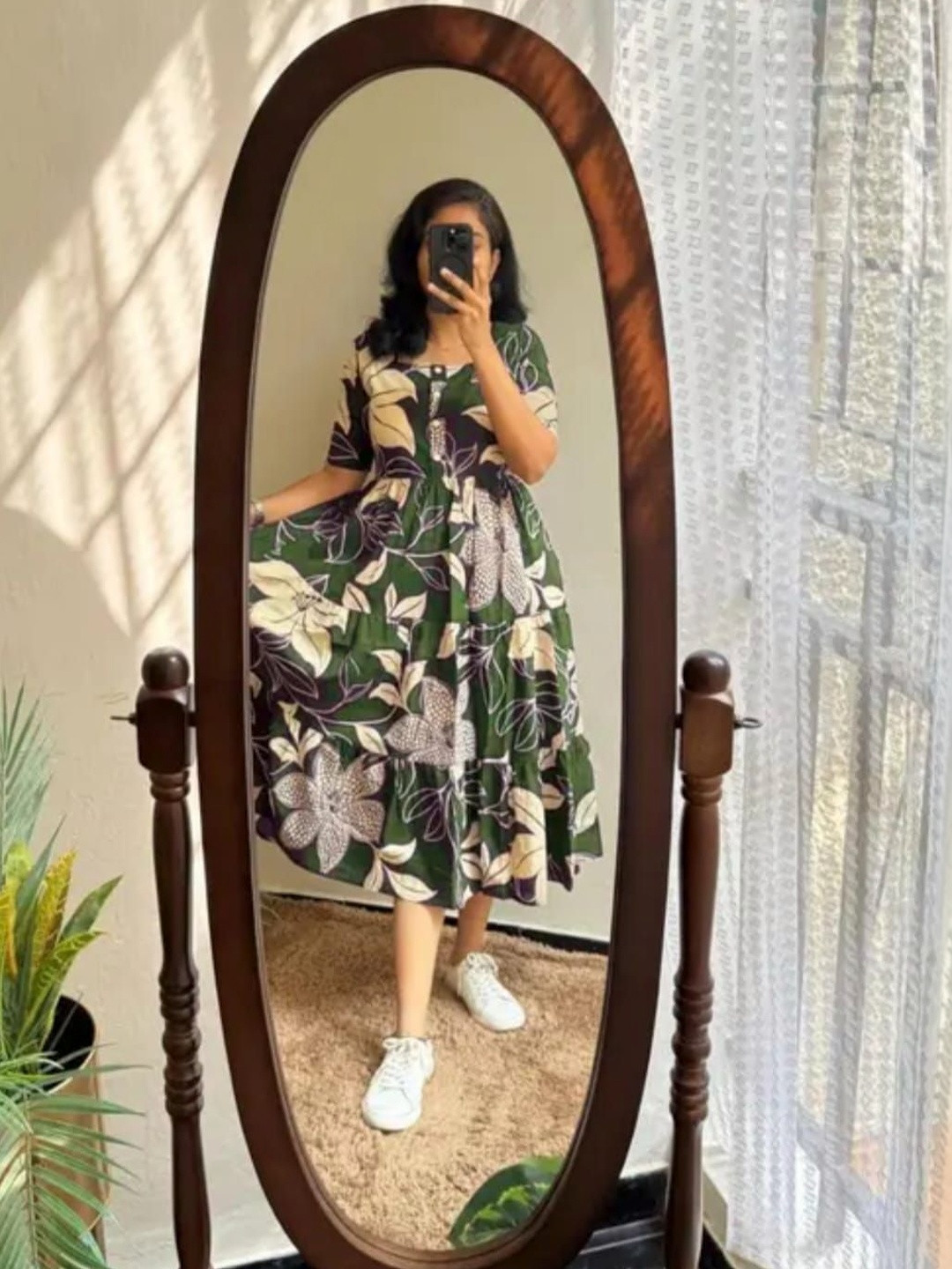 Ammiy London Floral Print A-Line Midi Dress