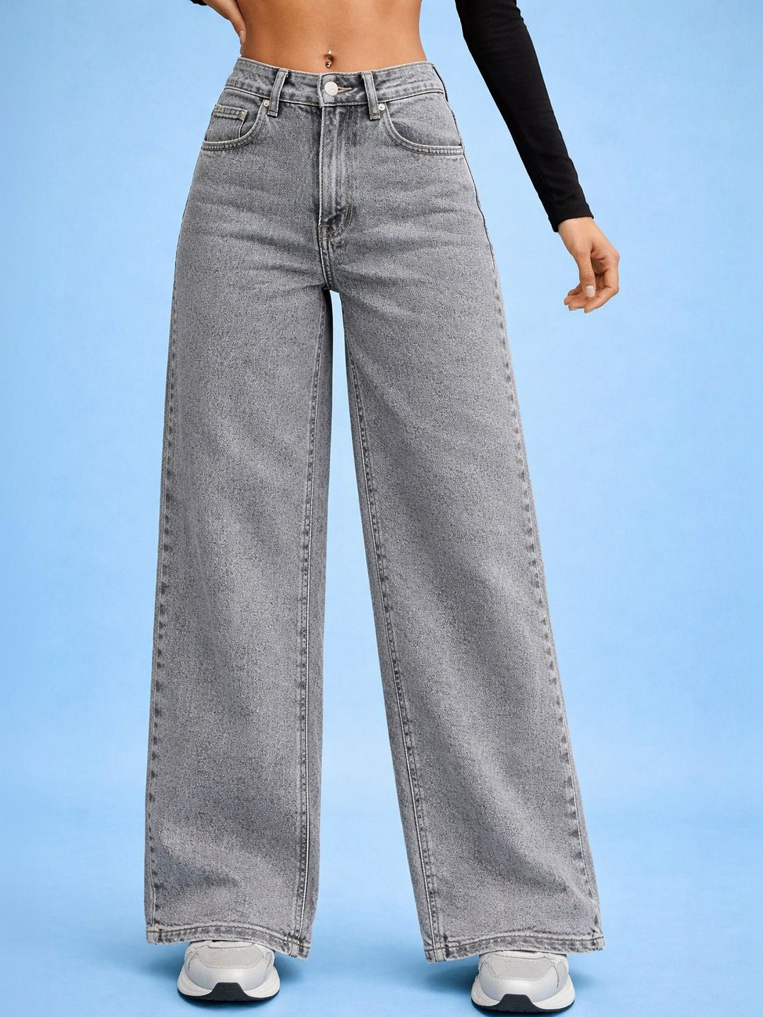 AKACY Women Comfort High-Rise Light Fade Stretchable Jeans