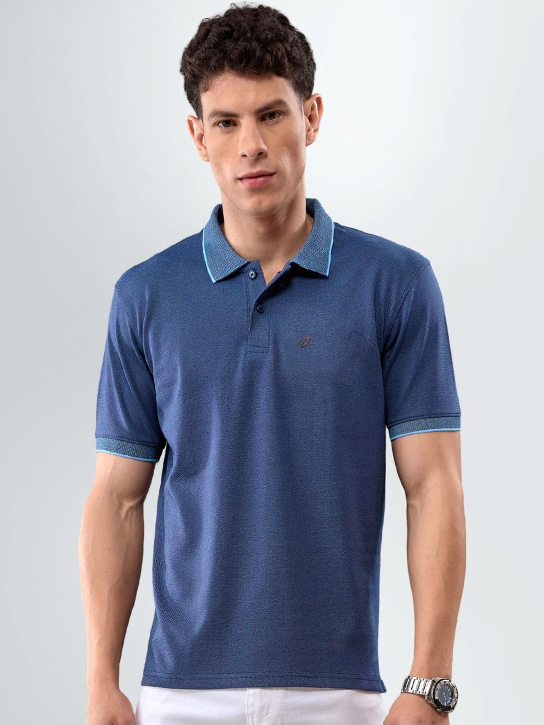 LUX NITRO Neo Men Regular Fit Short Sleeve Side Slit Polo Collar T-Shirt