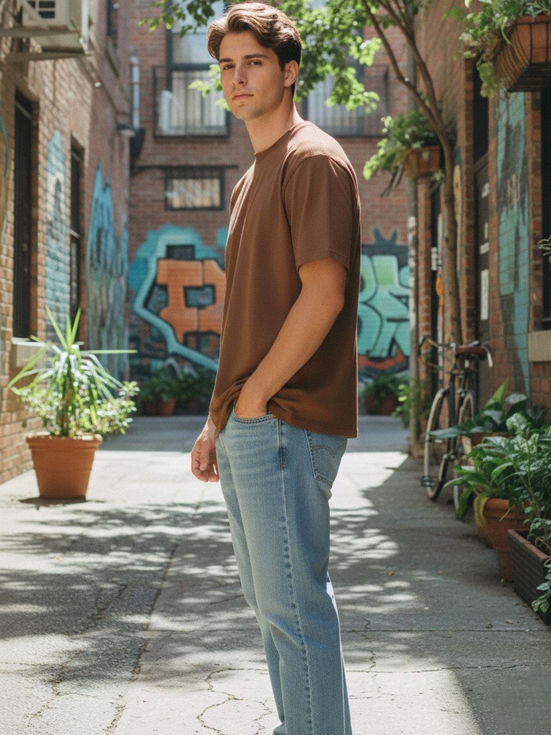 INVICTUS Men Round Neck Drop-Shoulder Sleeves T-shirt