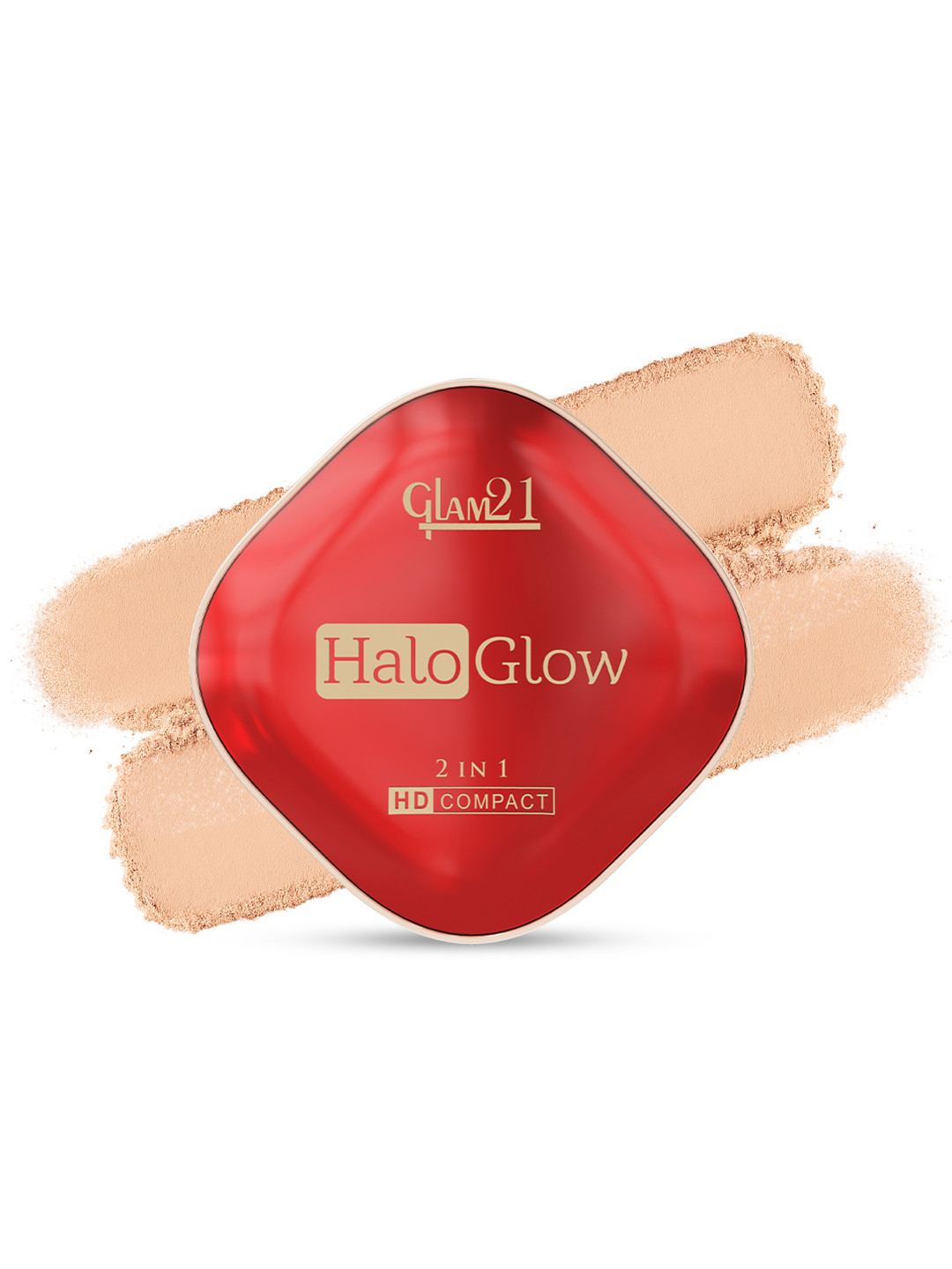 GLAM21 Halo Glow 2 IN 1 HD Compact With Vit E Squalane Shea Butter-Soft Almond