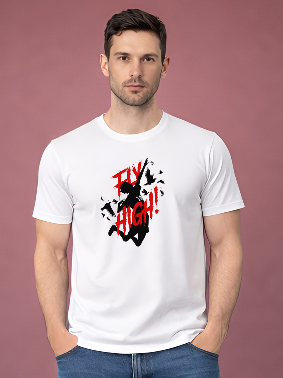 YAK YAK Men Graphic Printed Regular Fit Organic Cotton T-Shirt