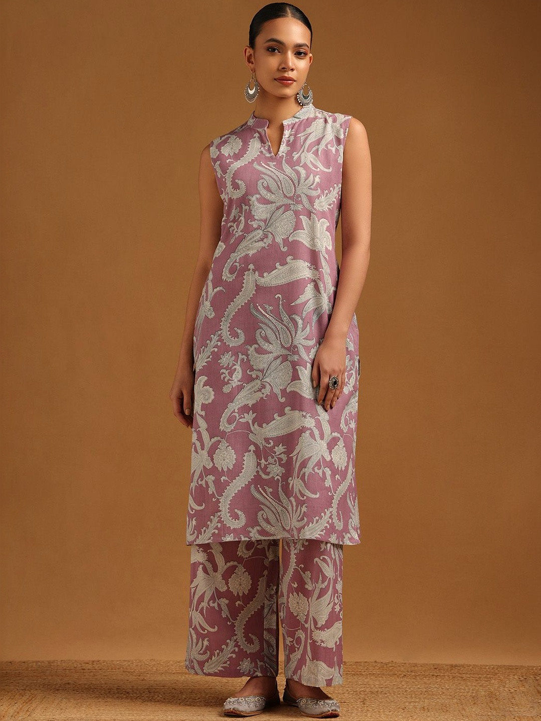 Soch Women Ethnic Motifs Printed Regular Pure Cotton Kurta with Palazzos