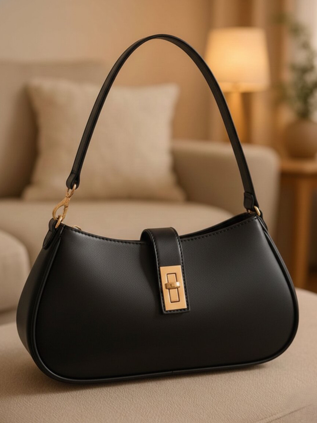 AshcrafZee PU Half Moon Shoulder Bag