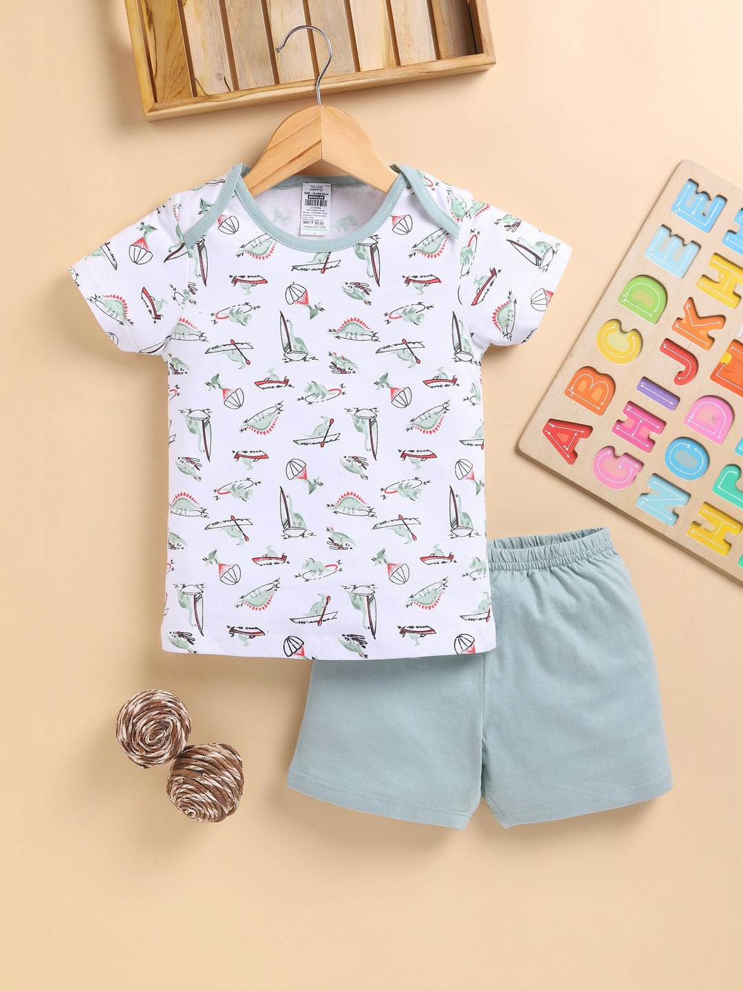 Blushh Berry Boys Printed T-shirt with Shorts