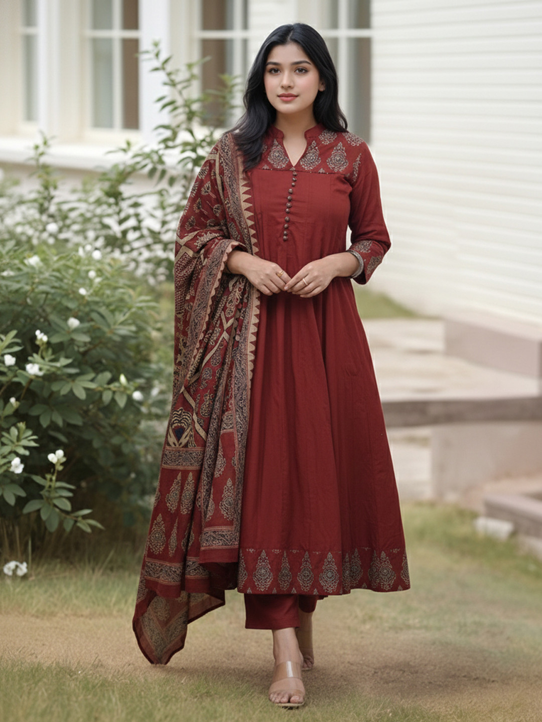 SZN Women Ethnic Motifs Printed Regular Kurta with Trousers & With Dupatta