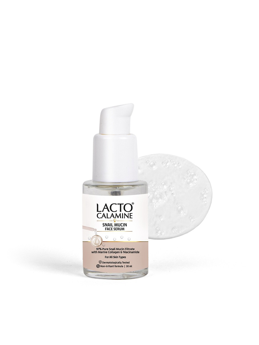 Lacto Calamine Snail Mucin Face Serum with Marine Collagen & Niacinamide - 30 ml